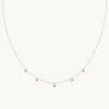 Emerald Charm Necklace in Solid Gold