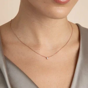 Essential Crystal Pendant Necklace in Rose Gold