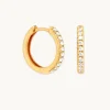 Essential Crystal Small Hoops in Gold