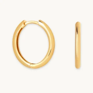 Essential Medium Hoops in Gold