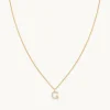 G Initial Pavé Pendant Necklace in Gold