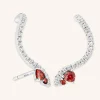 Garnet Serpent Climber Studs in Silver