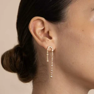 Gleam Crystal Drop Studs in Gold