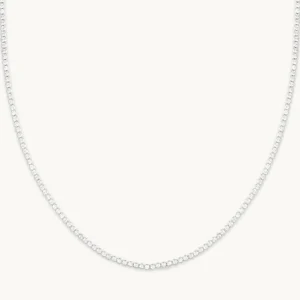 Gleam Tennis Chain Necklace in Silver
