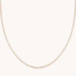 Gleam Tennis Chain Necklace in Rose Gold