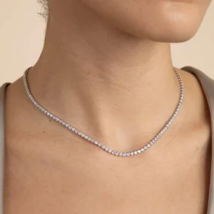 Gleam Tennis Chain Necklace in Silver
