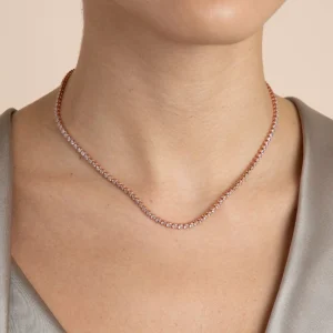 Gleam Tennis Chain Necklace in Rose Gold