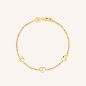 Heart Charm Bracelet in Gold