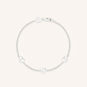 Heart Charm Bracelet in Silver
