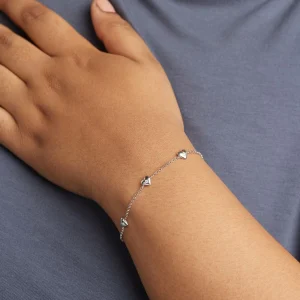 Heart Charm Bracelet in Silver