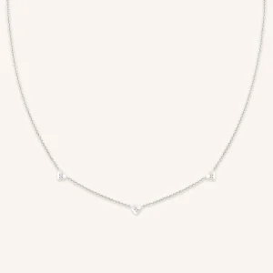 Heart Charm Necklace in Silver