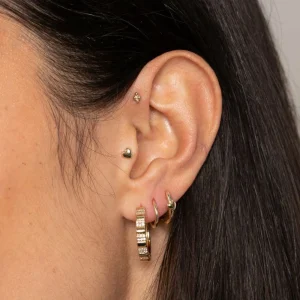Heart Piercing Stud in Solid Gold
