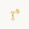 Heart Topaz Charm Piercing Stud in Solid Gold