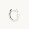 Heart Topaz Piercing Hoop in Solid White Gold