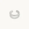 Illusion Crystal Ear Cuff in Silver