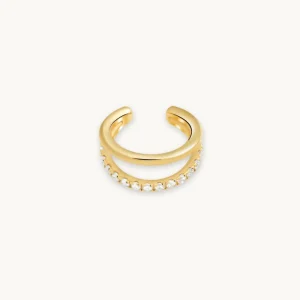 Illusion Crystal Ear Cuff in Gold