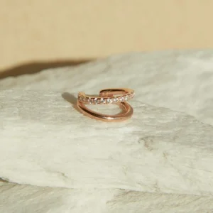 Illusion Crystal Ear Cuff in Rose Gold