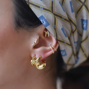 Illusion Crystal Ear Cuff in Gold