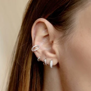 Illusion Crystal Hoop 6.5mm in Silver