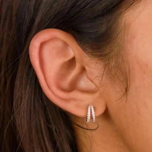 Illusion Crystal Huggies in Rose Gold