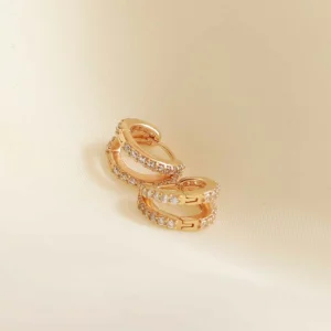 Illusion Crystal Huggies in Gold