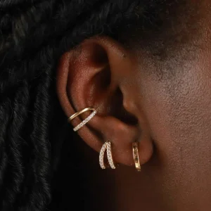 Illusion Crystal Huggies in Gold