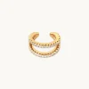 Illusion Double Crystal Ear Cuff in Gold