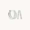 Illusion Topaz Huggies in Solid White Gold