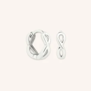 Infinite Huggies in Solid White Gold