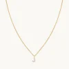 J Initial Pavé Pendant Necklace in Gold