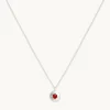 January Garnet Birthstone Necklace in Solid White Gold