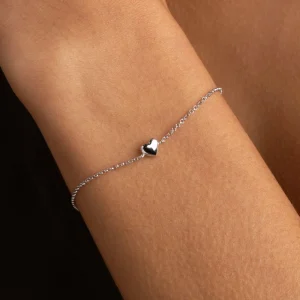 Love Heart Charm Bracelet in Silver