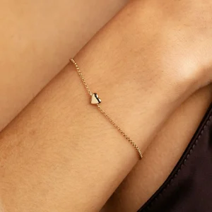 Love Heart Charm Bracelet in Gold