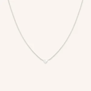 Love Heart Charm Necklace in Silver