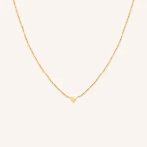Love Heart Charm Necklace in Gold