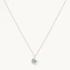 March Aquamarine Birthstone Necklace in Solid White Gold