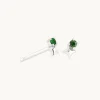 May Tsavorite Birthstone Earrings in Solid White Gold