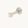 Micro Crystal Titanium Piercing Stud in Gold
