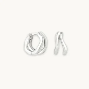 Molten Duo Huggies in Silver