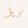 Navette Crystal Climber Studs in Rose Gold