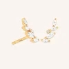 Navette Crystal Climber Studs in Gold