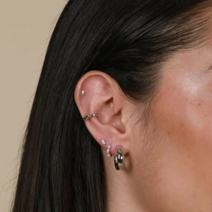 Navette Hoop 8mm in Silver