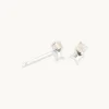 October Opal Birthstone Earrings in Solid White Gold
