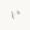 Ombré Wave Piercing Stud in Solid White Gold