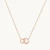 Orbit Crystal Chain Necklace in Rose Gold