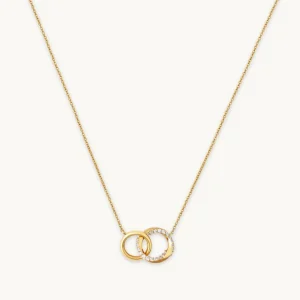Orbit Crystal Chain Necklace in Gold