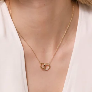 Orbit Crystal Chain Necklace in Gold
