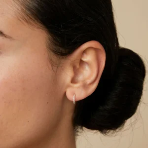 Pavé Seamless 1.2mm Piercing Hoop in Solid White Gold