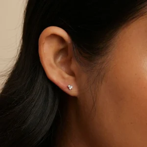 Pearl & Crystal Studs in Silver
