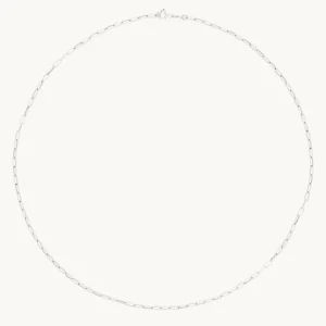 Piccadilly Chain Necklace in Solid White Gold